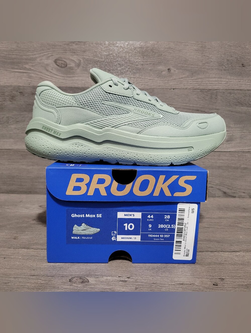 Brooks Ghost Max SE Mens Size 10 Sea Green Running Shoes
